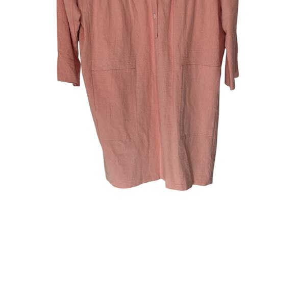 Pomander Place Dress Pink Button Front Girly Pastel Mini Linen Cotton Medium - Picture 4 of 12